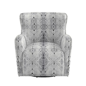 Vega Printed Chenille Swivel Arm Chair