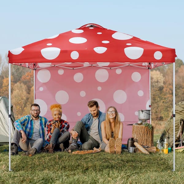 EAGLE PEAK 10 ft. x 10 ft. Multi-Colored Instant Canopy Pop Up Tent with 1 Sidewall Wheeled Bag and 4 Weight Bags