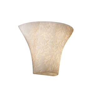 Limoges Wall Sconce (No Metal) with Leaves Impression Translucent Porcelain Shade