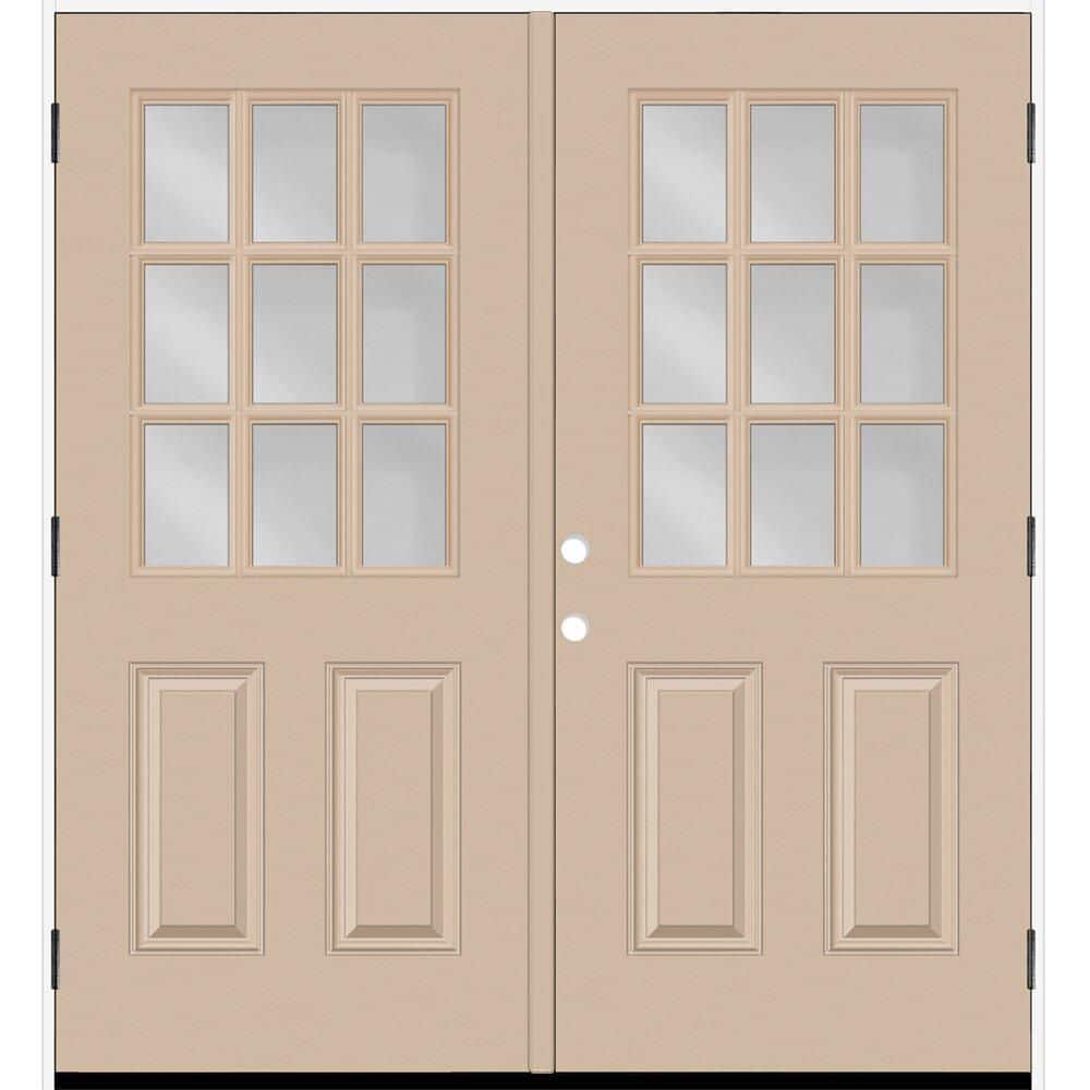 Reliant 72 in. x 80 in. 2P 1/2L 9L-SDL ClearGlass LHOS Sandstone Finish Fiberglass Double Prehung Front Door w/6in. Jamb price history on PriceWatchPro