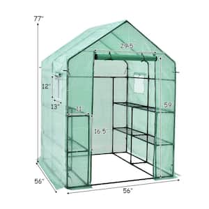 56 in. W x 56 in. D x 77 in. H Outdoor Walk-in Greenhouse with Observation Windows