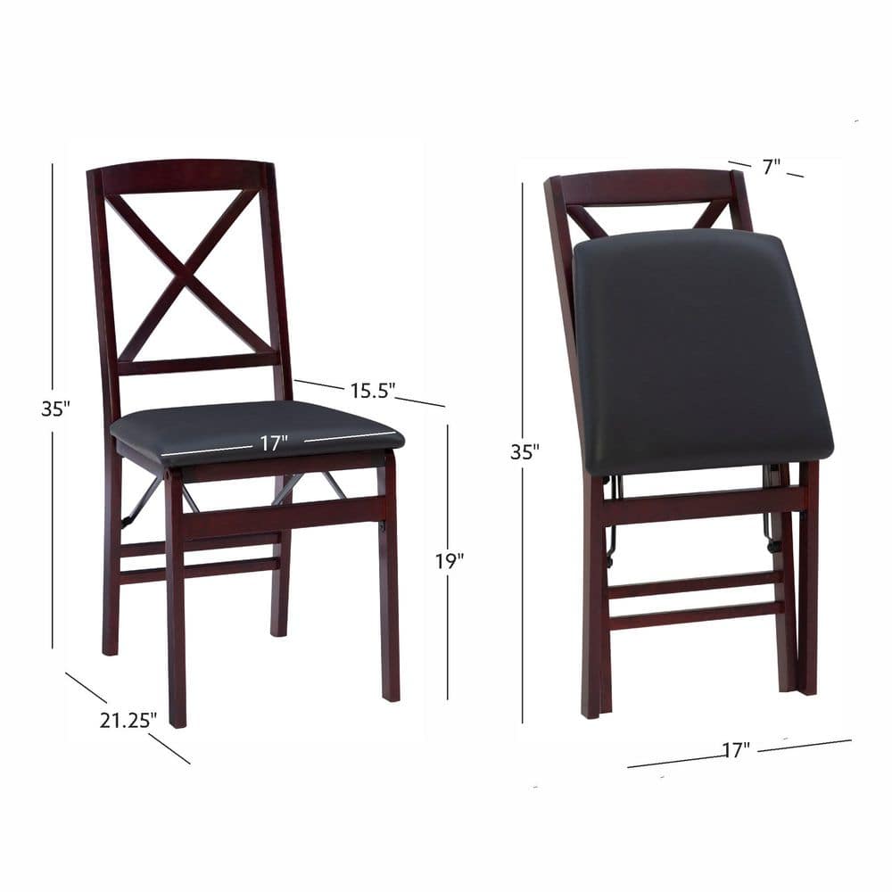 Brown Faux Leather High Cross Back Side Chair Set