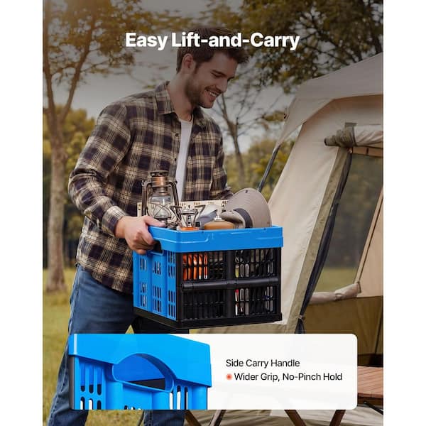 SKYSHALO Plastic Collapsible Storage Bins, 6.5 Gal. Capacity, 3