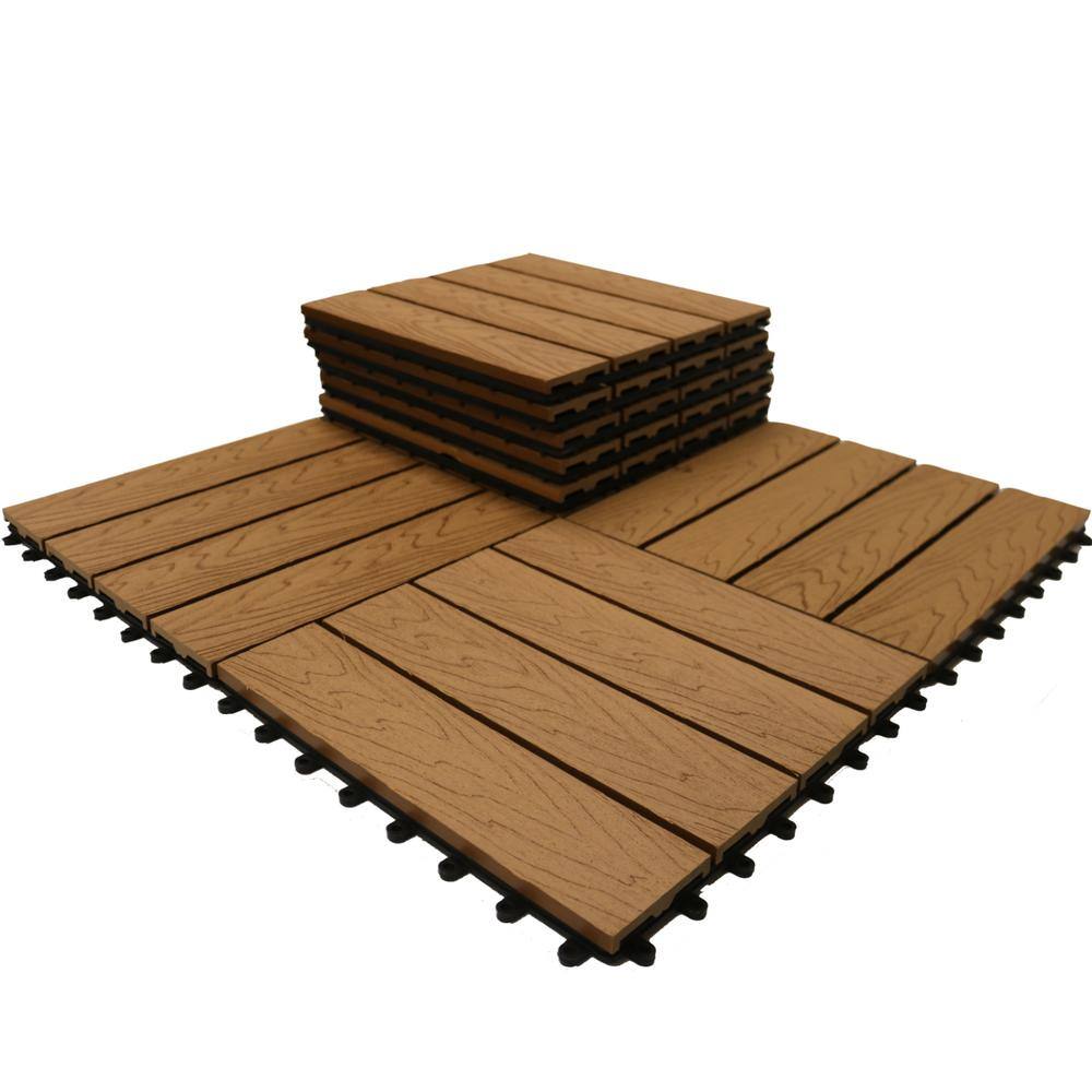 California Oak 12" x 12" Composite Interlocking Deck Tile