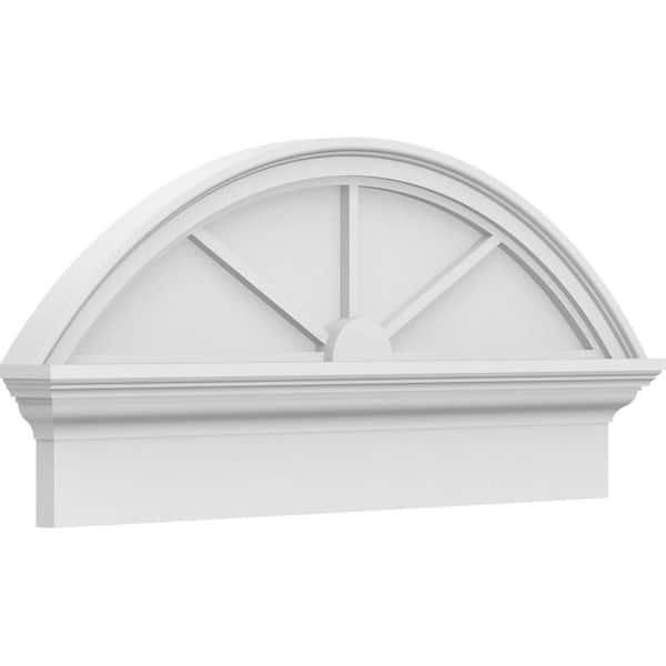 2-3/4 in. x 32 in. x 14-7/8 in. Segment Arch 3-Spoke Architectural Grade PVC Combination Pediment Moulding
