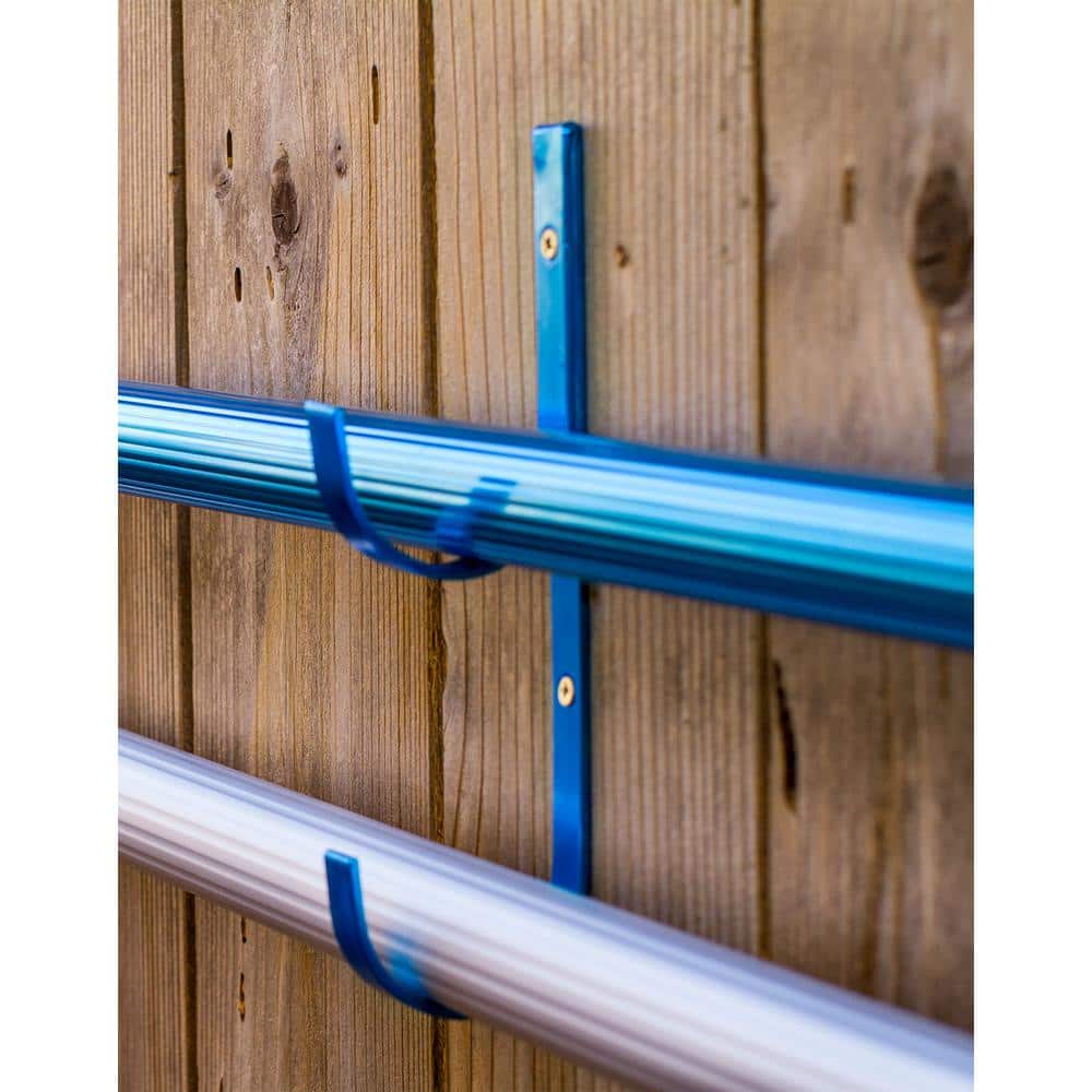 Blue Aluminum Pool Pole Hangers with Hardware Set