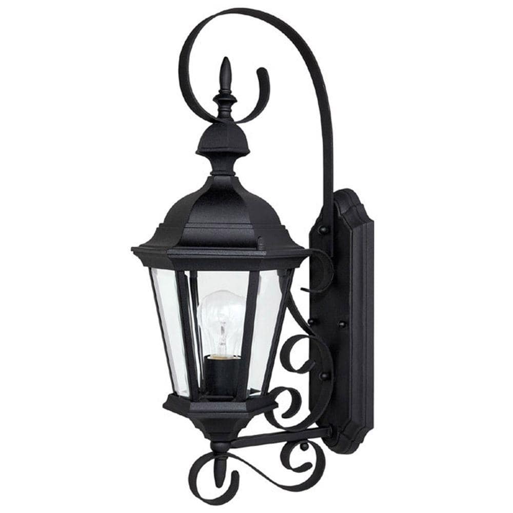 Carriage House 23 in. 1-Light Black Outdoor Hardwired Wall Lantern Sconce with No Bulbs Included price history on PriceWatchPro