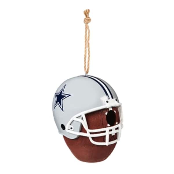 Team Sports America Dallas Cowboys 6.5 in. x 7.5 in. x 8 in. Polystone Hat/Helmet Ball Birdhouse
