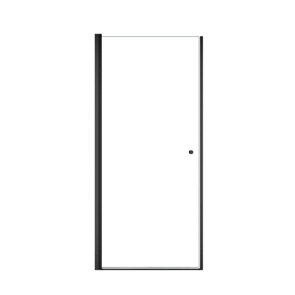 "32 in. W x 72 in. H Pivot Semi-Frameless Shower Door in Matte Black with 1/4"" SGCC Tempered Glass" price history on PriceWatchPro