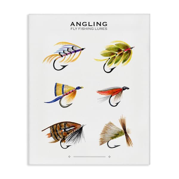 Stupell Industries Angling Fly Fishing Lures by Brett Blumenthal Unframed Sports Graphic Art Print 20 in. x 16 in.