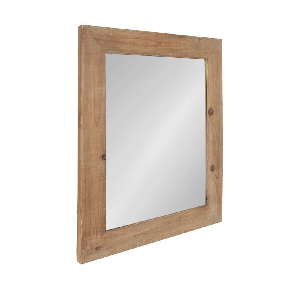 Garvey 36" x 30" Rustic Brown Solid Wood Full-Length Vanity Mirror