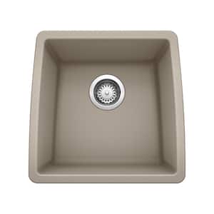 Performa Undermount Granite Composite 17.5 in. x 17 in. Single Bowl Kitchen Sink in Truffle