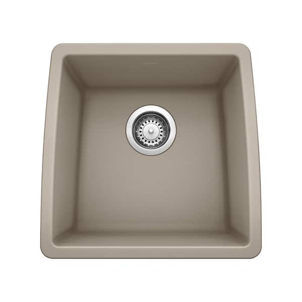 Blanco Performa Undermount Granite Composite 17.5 in. x 17 in. Single Bowl Kitchen Sink in Truffle