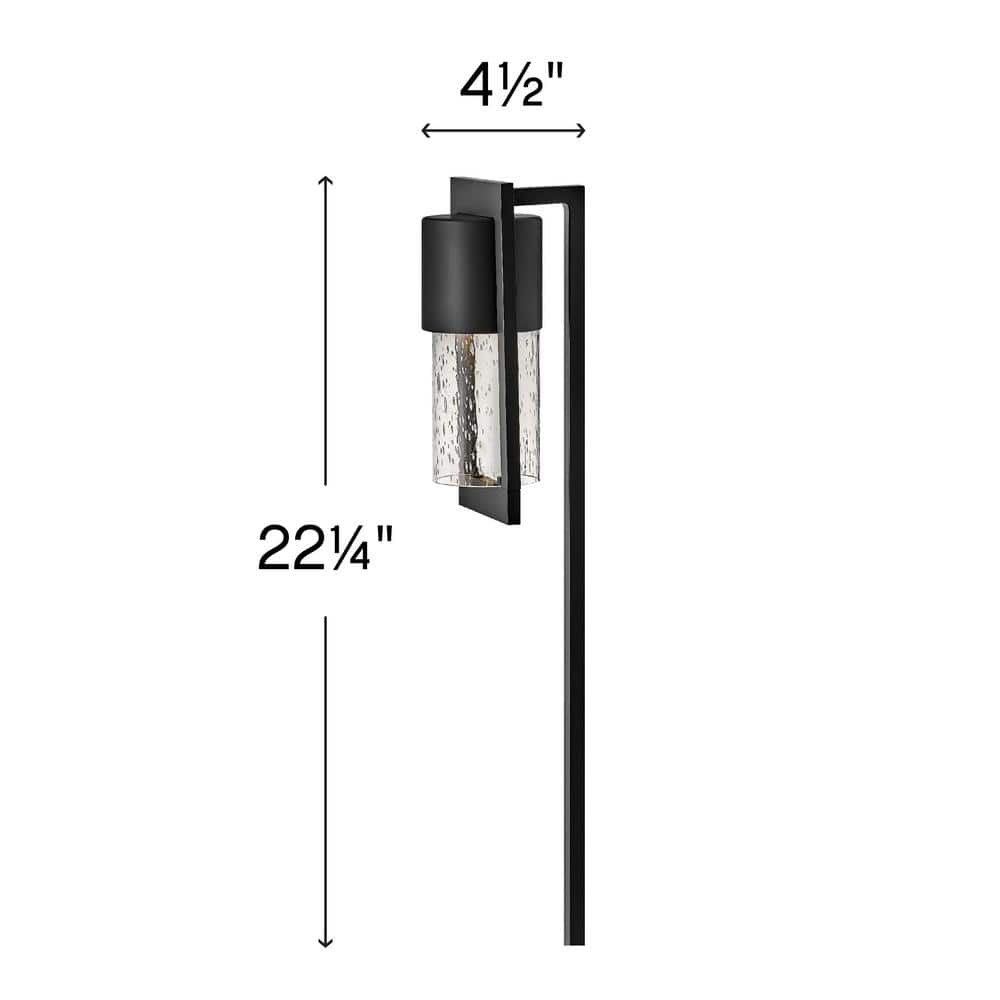 Elegant Black Aluminum LED Pathway Light with Clear Seedy Glass