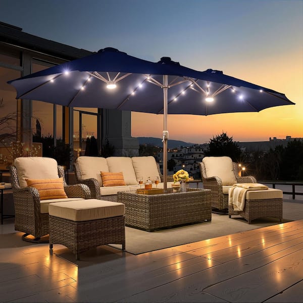 best 15 patio umbrella PHI VILLA 15ft Large Outdoor with Base Included, Navy Blue The solar Toject 15ft Large Patio Umbrella