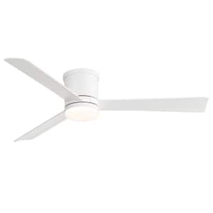 Sawyer III 52 in. Integrated LED Indoor White Ceiling Fan with Light and Remote Control Included