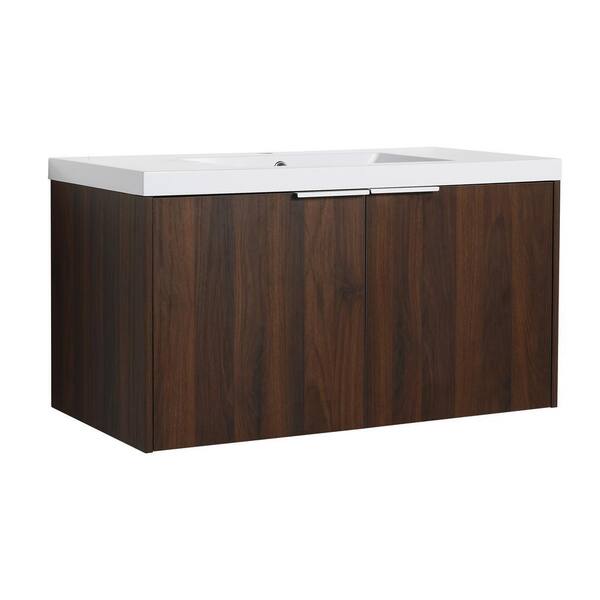 FAMYYT 36 in. W x 18.1 in. D x 19.3 in. H Floating Bath Vanity in