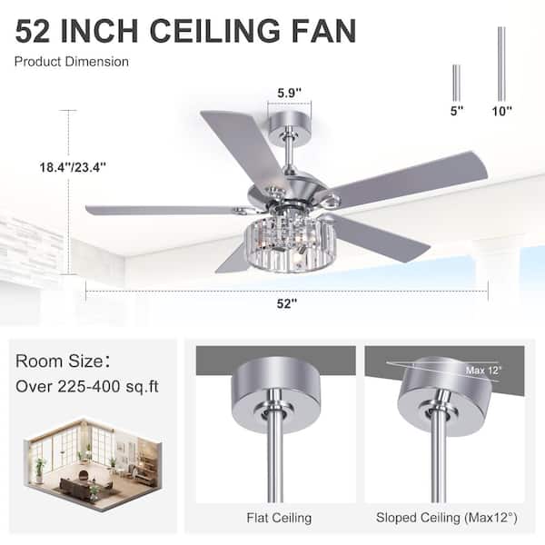 ✨ SF20XX Airsurfer 52 in. Indoor Chrome Farmhouse Downrod Mount