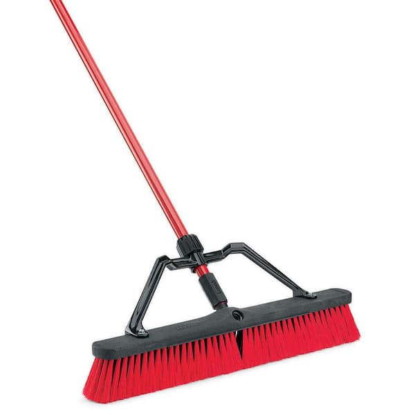 Libman 24 in. Multi-Surface Push Broom Set with Brace and Handle