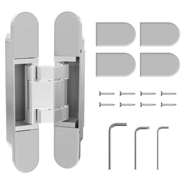 Invisible Door Hinge Zinc Alloy Silver Hidden Door Hinge Concealed Swing Adjustable Butt Hinge