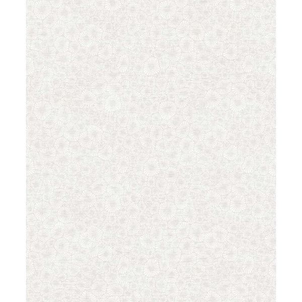 57.5 sq. ft. Pure Pearl Windham Shells Nonwoven Paper Unpasted Wallpaper Roll