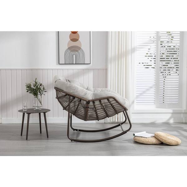 Styleチェアー Oyezvary Curved Metal Outdoor Rocking Chair, Meticulously Hand