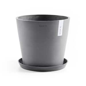 Amsterdam 10 in. Grey Premium Sustainable Planter ( with Saucer)