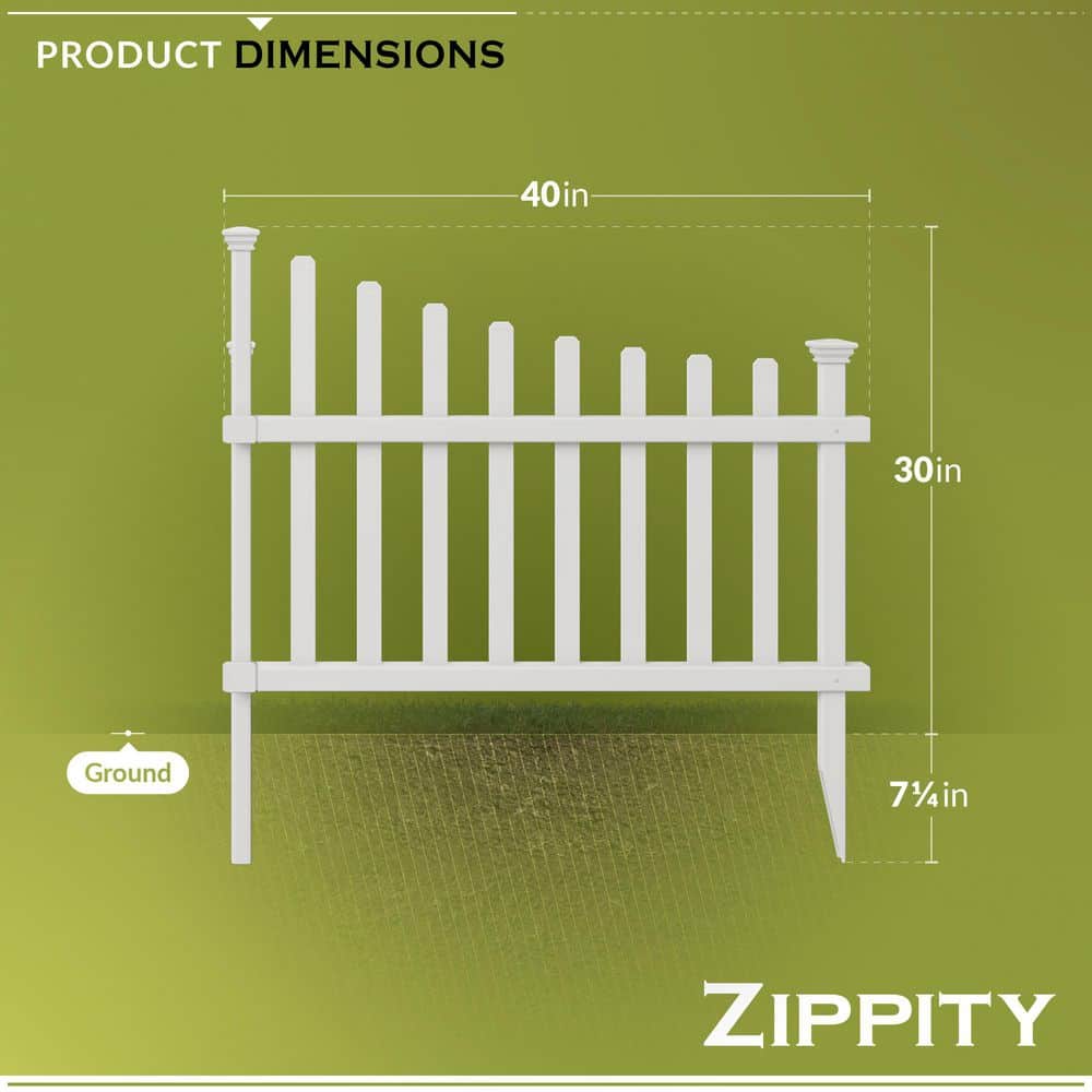 Ashley White Vinyl Scallop Corner Fence Panels, 2.5-ft x 3-ft