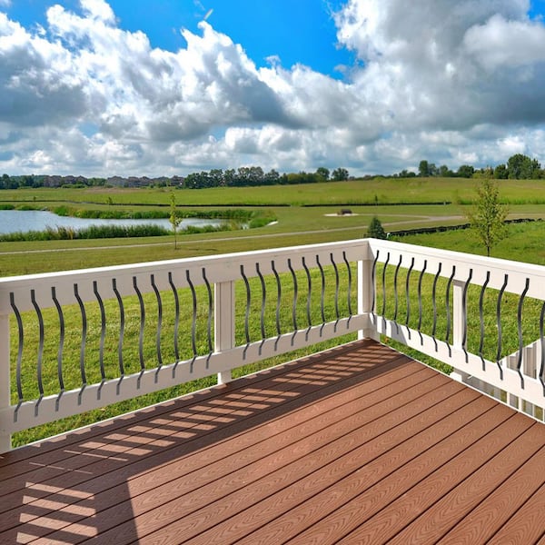 32.5 in. H x 1 in. W Black Iron Stair Railing Kit, Deck Baluster Set and Stairs Railing, with Screws (61-Pack)