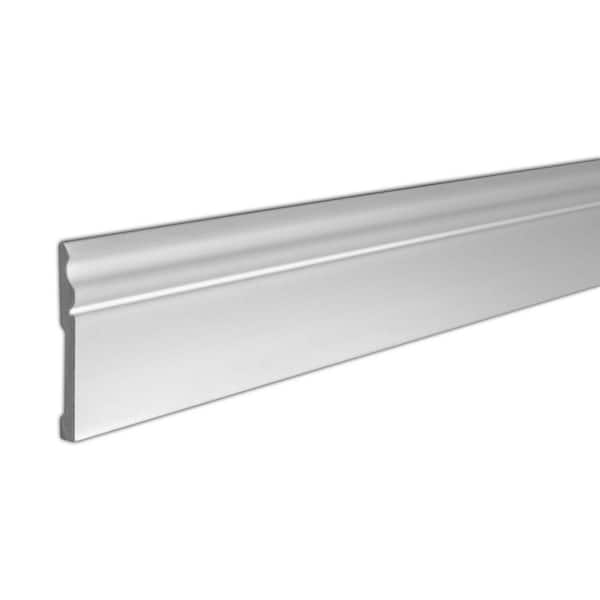WM 163E 5-5/8 in. x 1/2 in. x 96 in. Plain Recycled Polystyrene Base Moulding Pro Pack 48 LF (6-Pack)