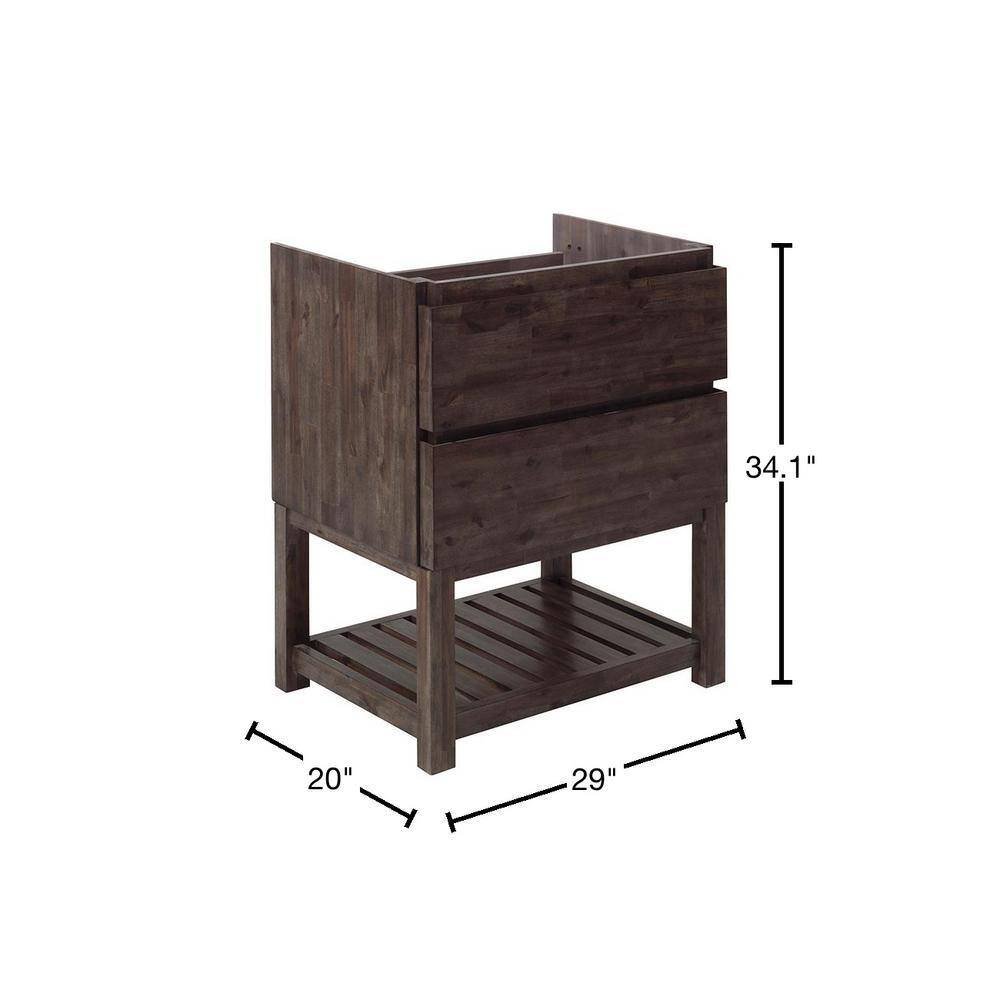 29" Brown Engineered Wood Freestanding Single Vanity Base