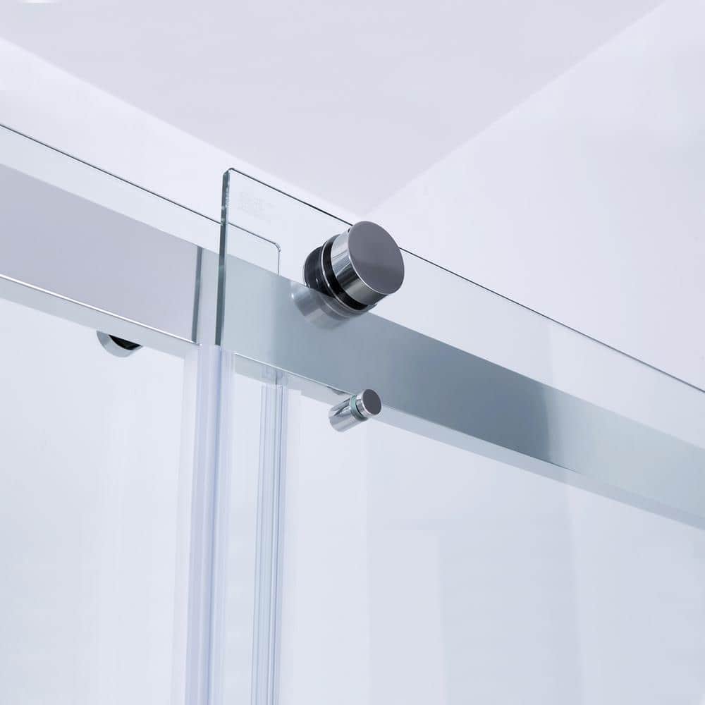 64 x 76 in. Polished Chrome Clear Glass Sliding Shower Door