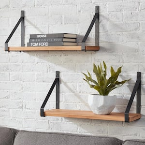 StyleWell 16.14 in. H x 36 in. W x 11 in. D Black Wood Floating