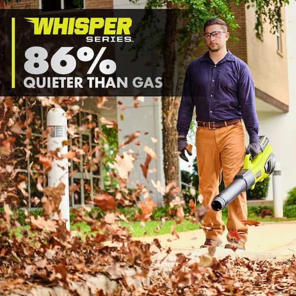 RYOBI - 40V HP Brushless Whisper Series 190 MPH 730 CFM Cordless Battery Jet Fan Leaf Blower with (2) 4.0 Ah Batteries & Charger