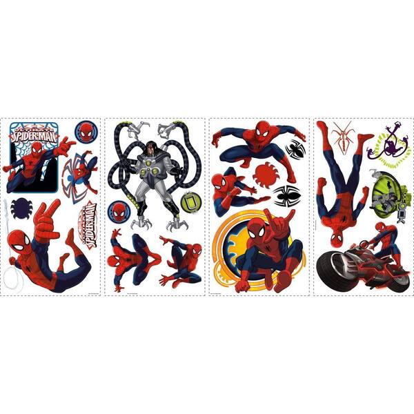 RoomMates 10 in. x 18 in. Spiderman - Ultimate Spiderman 22-Piece Peel and  Stick Wall Decals RMK1795SCS - The Home Depot
