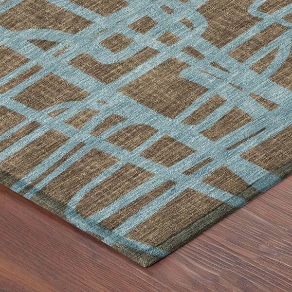 Chantille Machine Washable Indoor/Outdoor Abstract ACN2491 Chocolate 5 ft. x 7 ft. 6 in. Area Rug