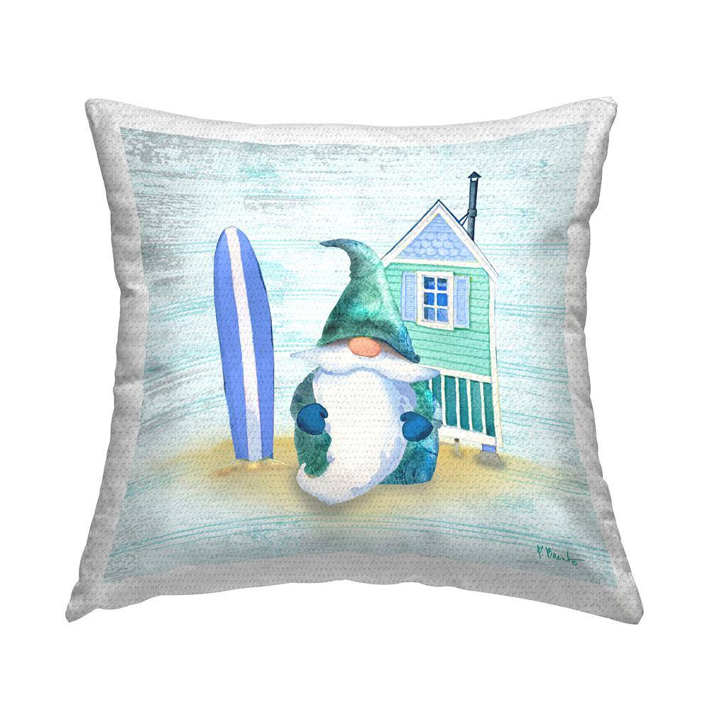 Seaside Beach House Gnome Blue Square Outdoor Throw Pillow price history on PriceWatchPro
