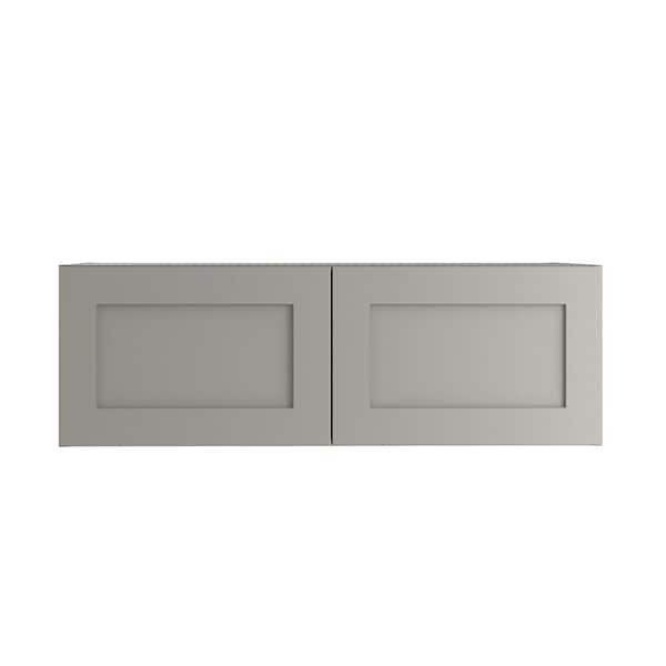 Hampton Bay Edson Shaker Assembled 36x12x24.5 in. Refrigerator Wall Cabinet in Gray