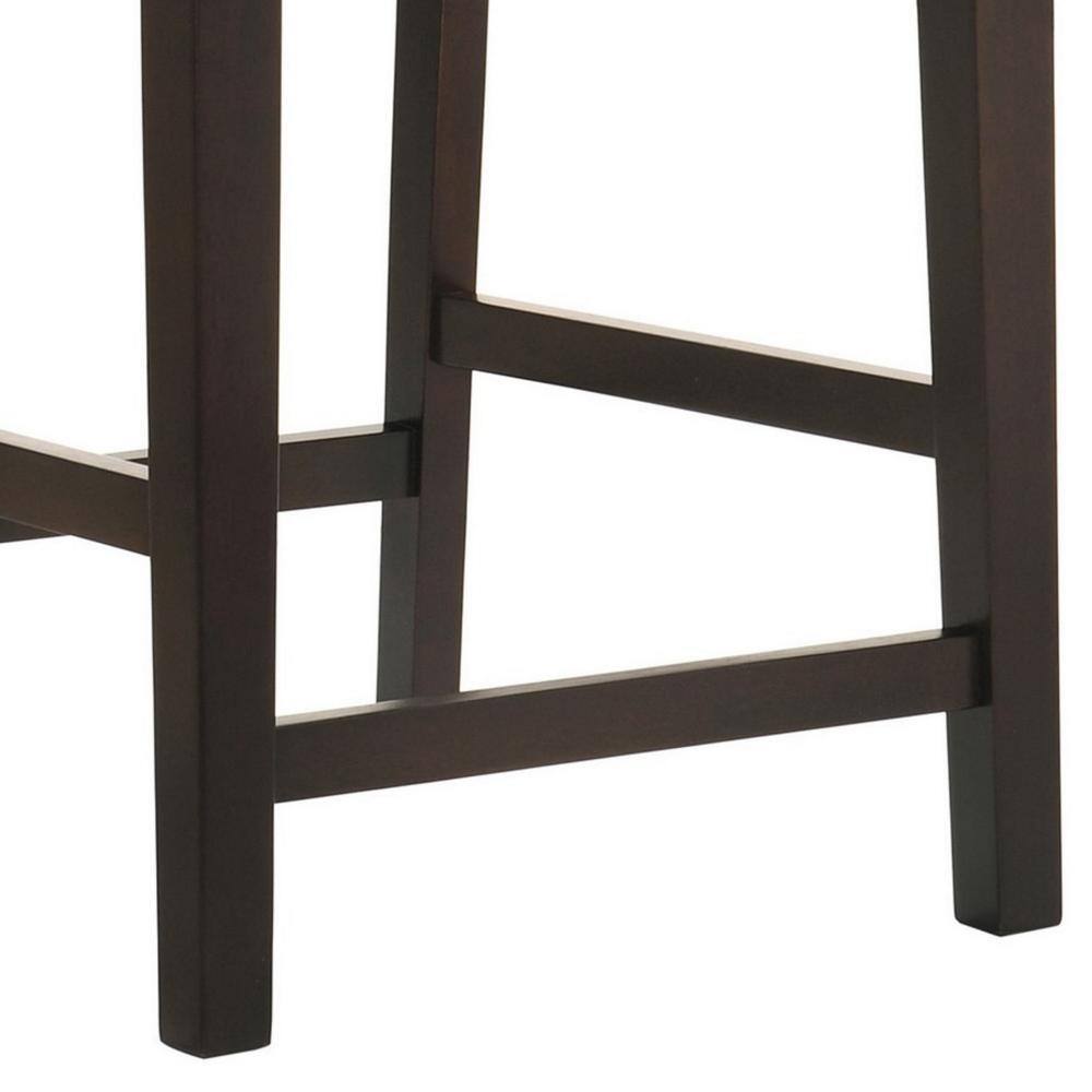 Gray Fabric and Espresso Brown Wood Counter Height Stool, Set of 2