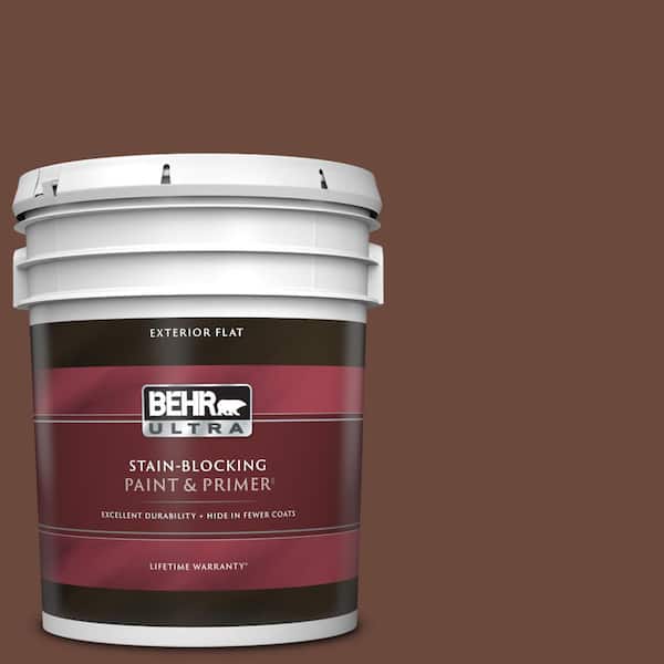 BEHR ULTRA 5 gal. #BXC-45 Classic Brown Flat Exterior Paint & Primer