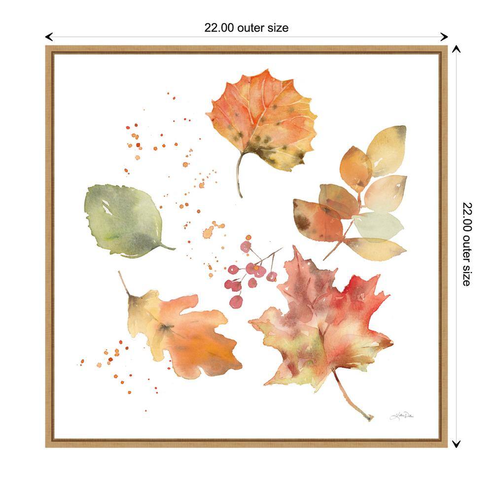 22''x22'' Autumn Leaves Framed Canvas Wall Art