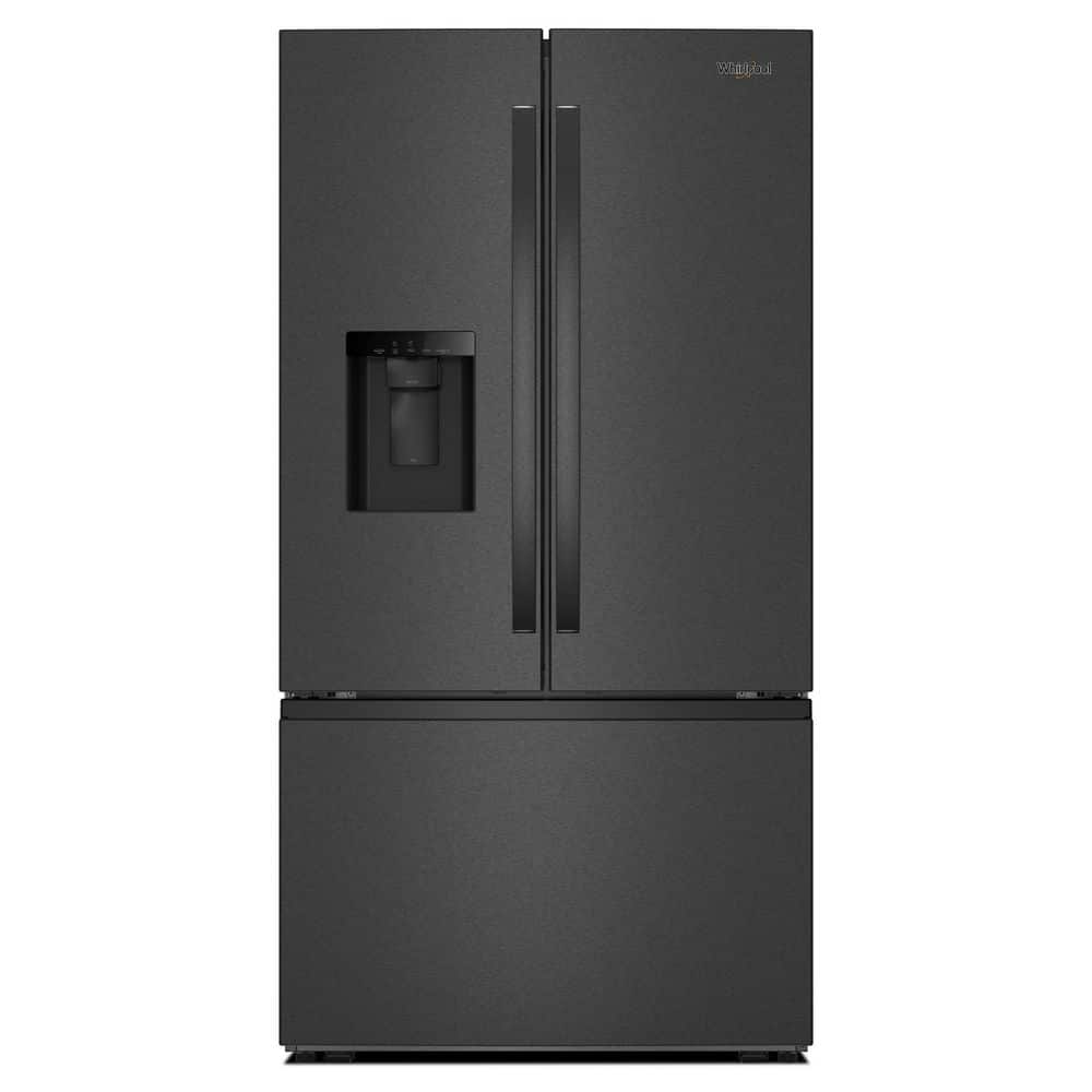 36 in. 30 cu. ft Freestanding French Door Refrigerator in Print Resist Black-Stainless with In-Door Water and Ice Maker