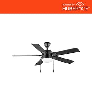 52 in. Corwin Indoor/Outdoor Matte Black LED Ceiling Fan with Light Kit