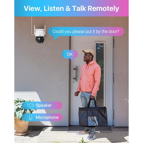 360° PTZ 4MP 2. 5K Wi-Fi Outdoor Wireless Plug in Home Security Camera, AI Person Vehicle Detection, Color Night Vision Home Security