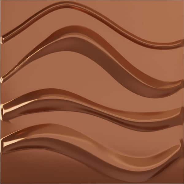 Ekena Millwork 19 5/8 in. x 19 5/8 in. Wave EnduraWall Decorative 3D Wall Panel, Copper (12-Pack for 32.04 Sq. Ft.)