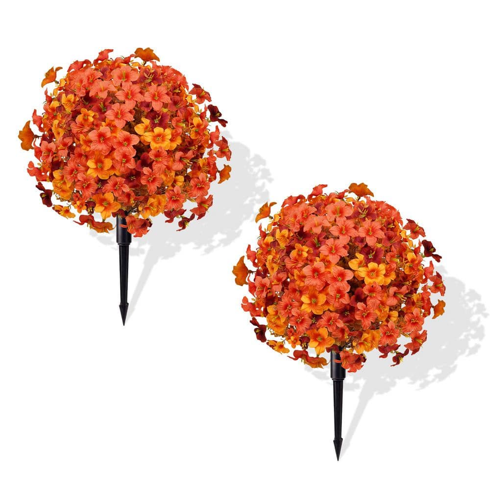 22 in. Yellow Artificial Flowers with Ground Stakes Faux Fall Flower Bushes Daisies for Indoor Outdoor Decor(set of 2) price history on PriceWatchPro