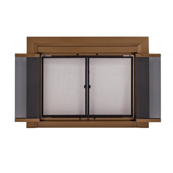 Pleasant Hearth Arrington Medium Glass Fireplace Doors AR-1021 - The Home  Depot