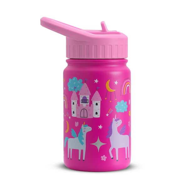 JoyJolt Kids 12-Ounce Stainless Steel Vacuum Insulated Bottle, Unicorn