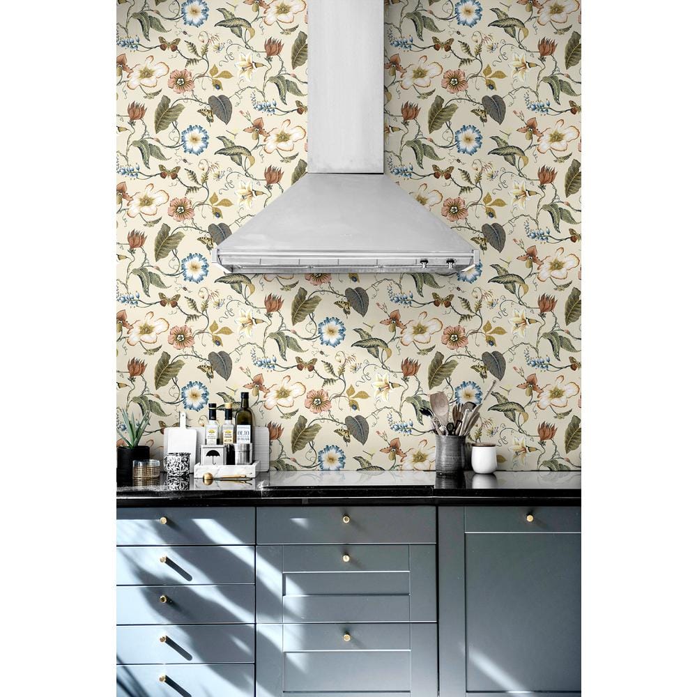Alabaster Floral Peel and Stick Vinyl Wallpaper Roll