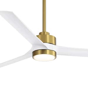 Triplex 60 in. Indoor Gold Integrated LED Ceiling Fans with Light and Remote Control